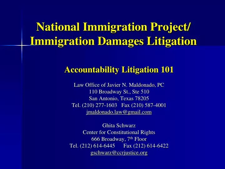 national immigration project immigration damages litigation