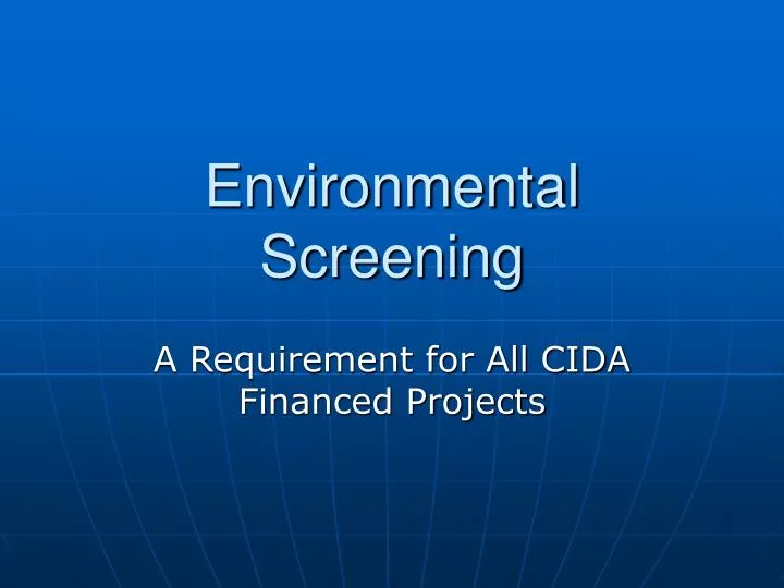 environmental screening