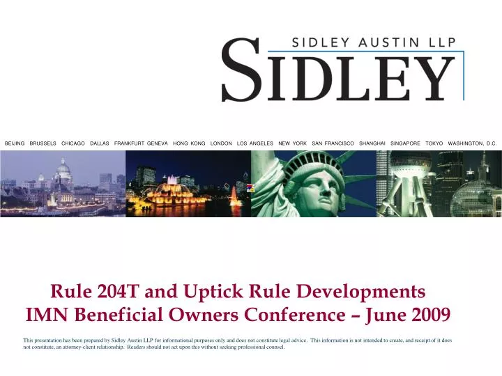 rule 204t and uptick rule developments imn beneficial owners conference june 2009