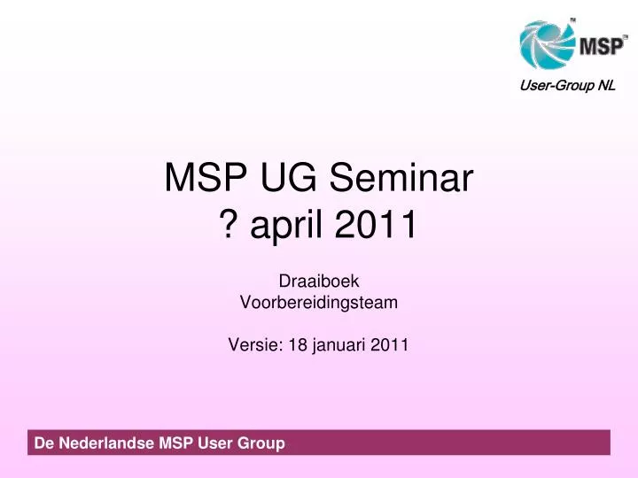 msp ug seminar april 2011