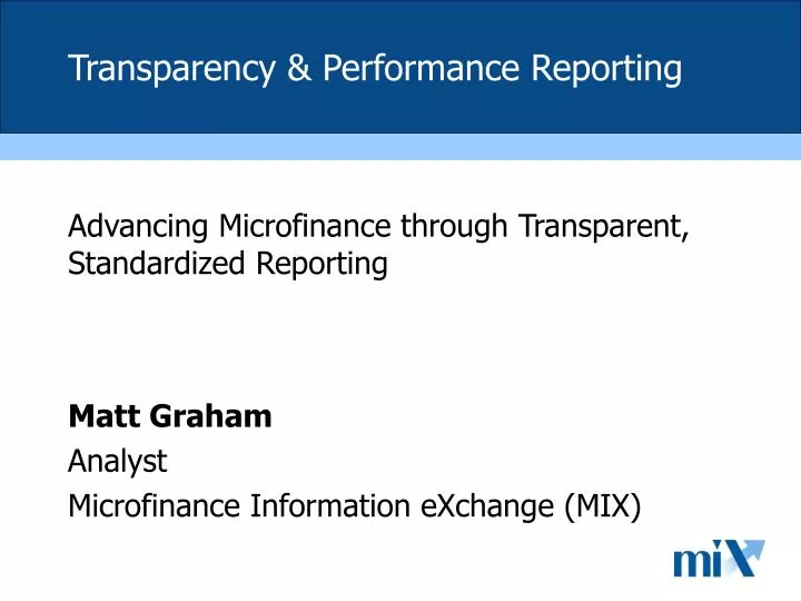 transparency performance reporting