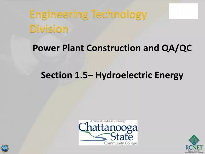 power plant construction and qa qc section 1 5 hydroelectric energy