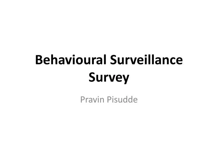 behavioural surveillance survey
