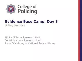 Evidence Base Camp: Day 3