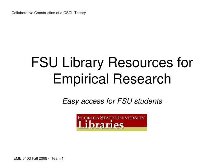 fsu library resources for empirical research