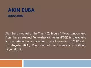 Akin Euba education