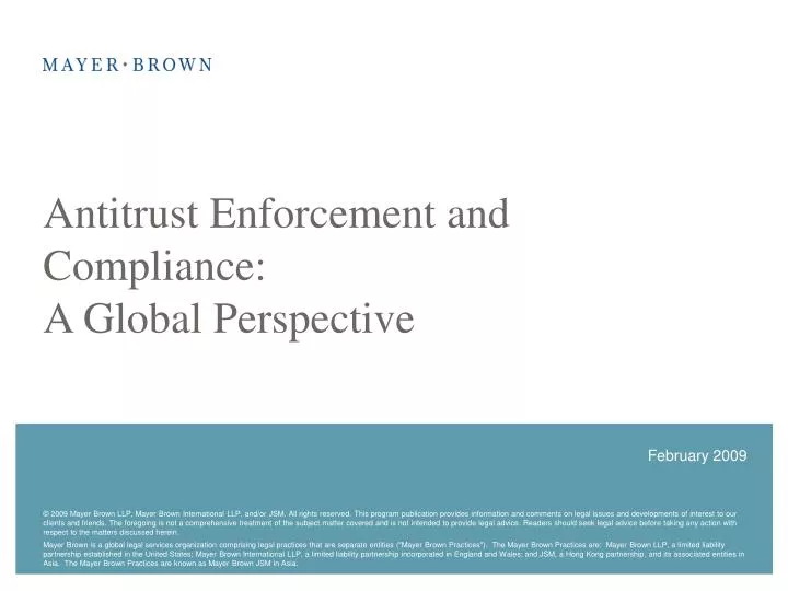 antitrust enforcement and compliance a global perspective