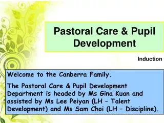 Pastoral Care &amp; Pupil Development