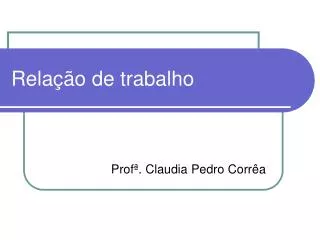 rela o de trabalho