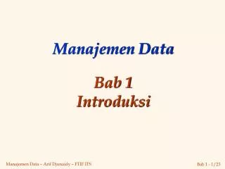 manajemen data bab 1 introduksi