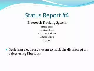 Status Report #4
