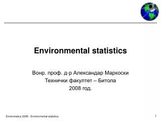 Environmental statistics