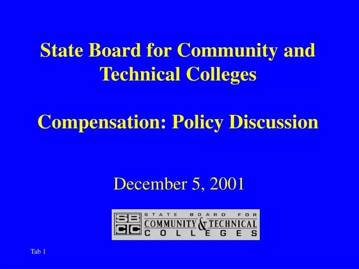 state board for community and technical colleges compensation policy discussion
