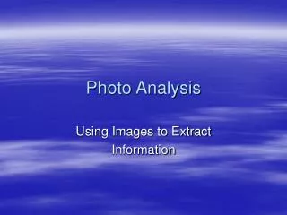 Photo Analysis