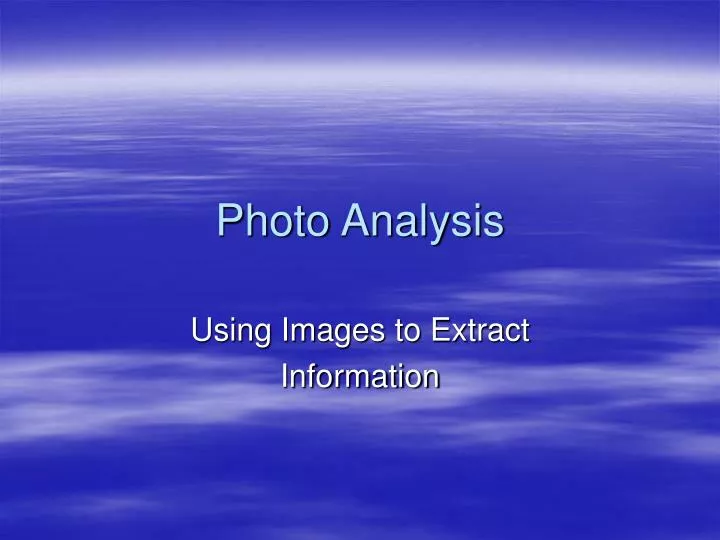 photo analysis