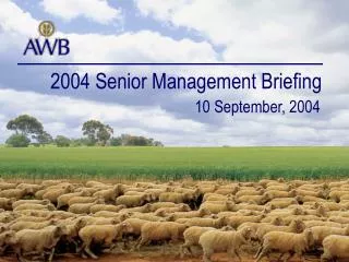 2004 Senior Management Briefing
