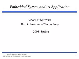 Embedded System and its Application