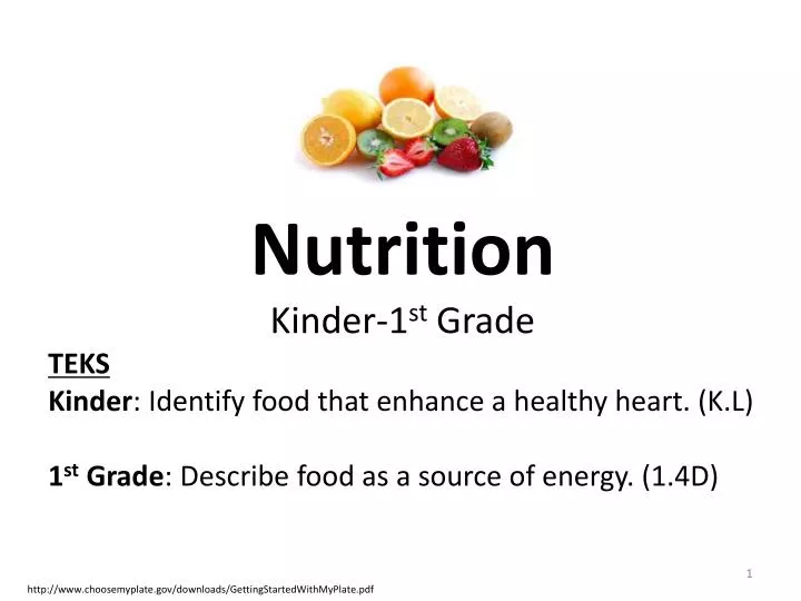 nutrition kinder 1 st grade