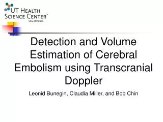 Detection and Volume Estimation of Cerebral Embolism using Transcranial Doppler