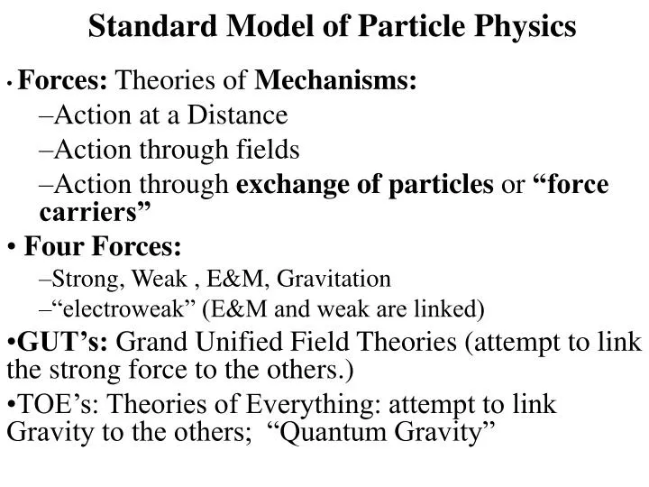standard model of particle physics