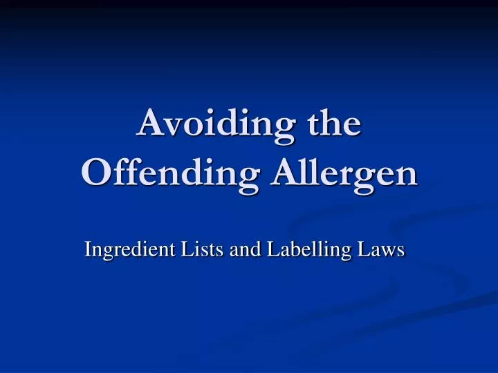 avoiding the offending allergen