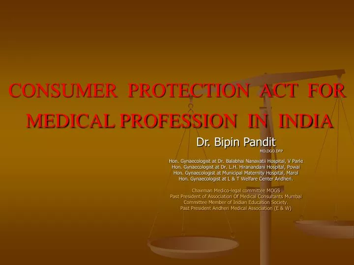 consumer protection act for medical profession in india
