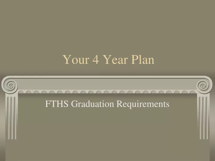 your 4 year plan