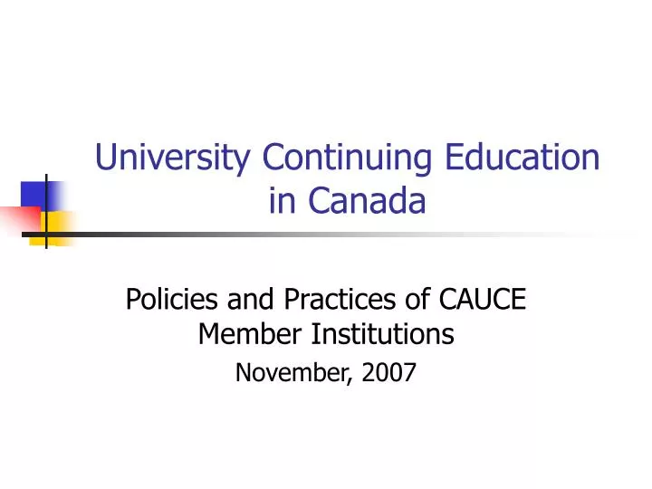 university continuing education in canada