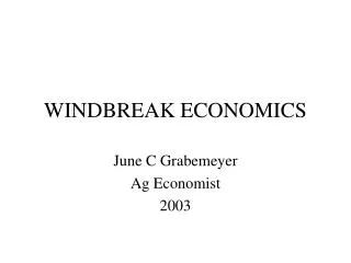 WINDBREAK ECONOMICS