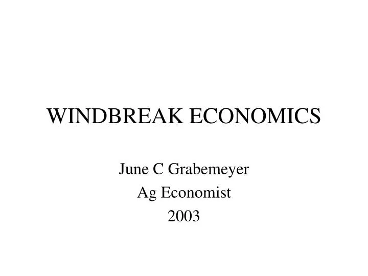 windbreak economics