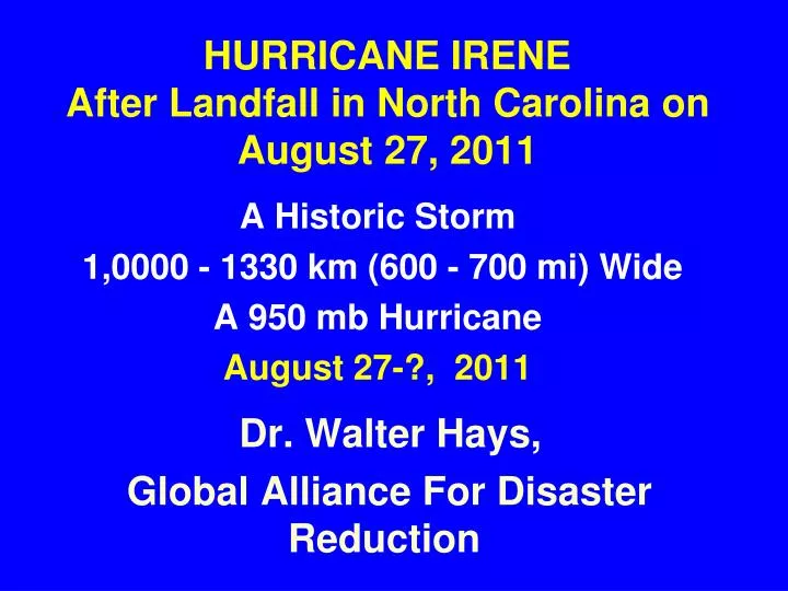 hurricane irene after landfall in north carolina on august 27 2011