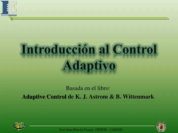 basada en el libro adaptive control de k j astrom b wittenmark