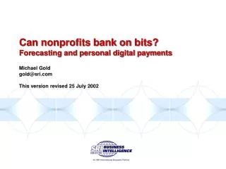 Can nonprofits bank on bits? Forecasting and personal digital payments