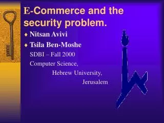 E- Commerce and the security problem.