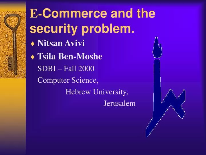 e commerce and the security problem