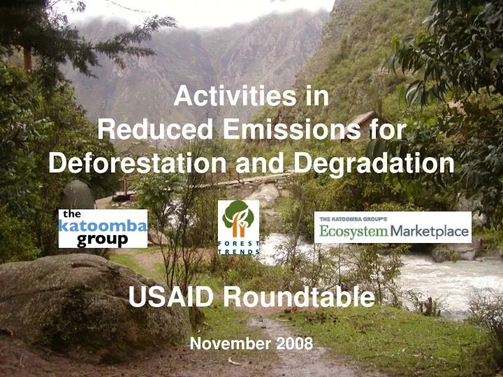 activities in reduced emissions for deforestation and degradation usaid roundtable november 2008