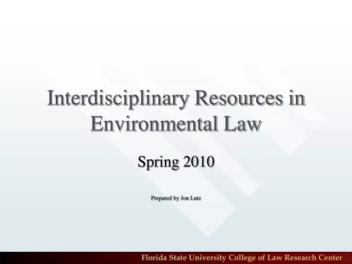 interdisciplinary resources in environmental law
