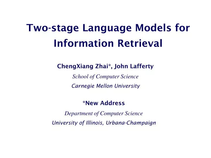 two stage language models for information retrieval