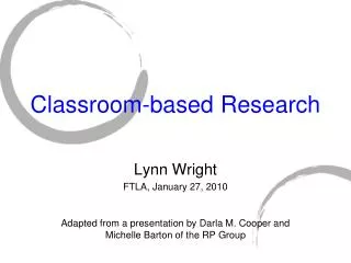 Classroom-based Research