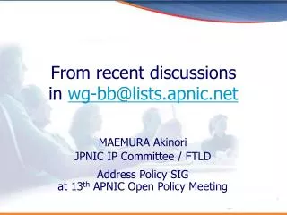 From recent discussions in wg-bb@lists.apnic