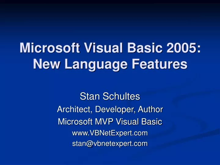 microsoft visual basic 2005 new language features
