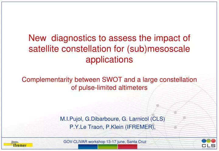 m i pujol g dibarboure g larnicol cls p y le traon p klein ifremer