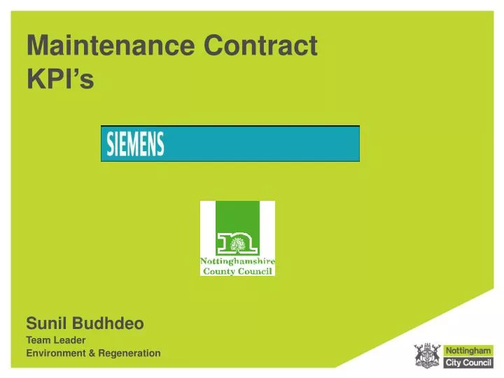 maintenance contract kpi s