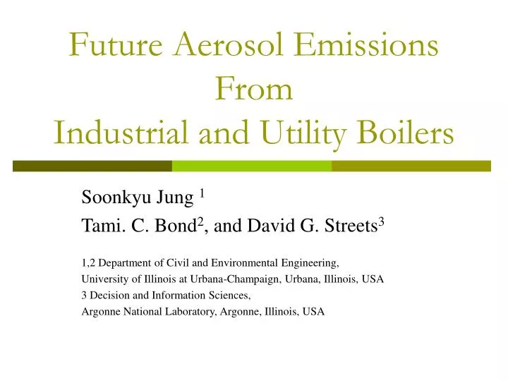 future aerosol emissions from industrial and utility boilers