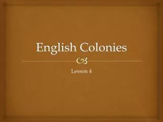 English Colonies