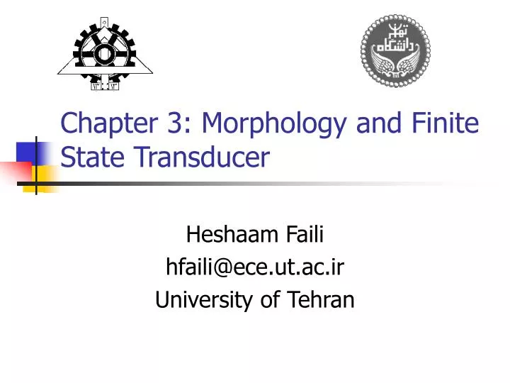 chapter 3 morphology and finite state transducer