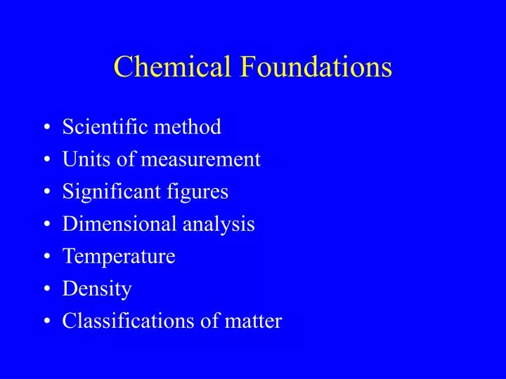 chemical foundations