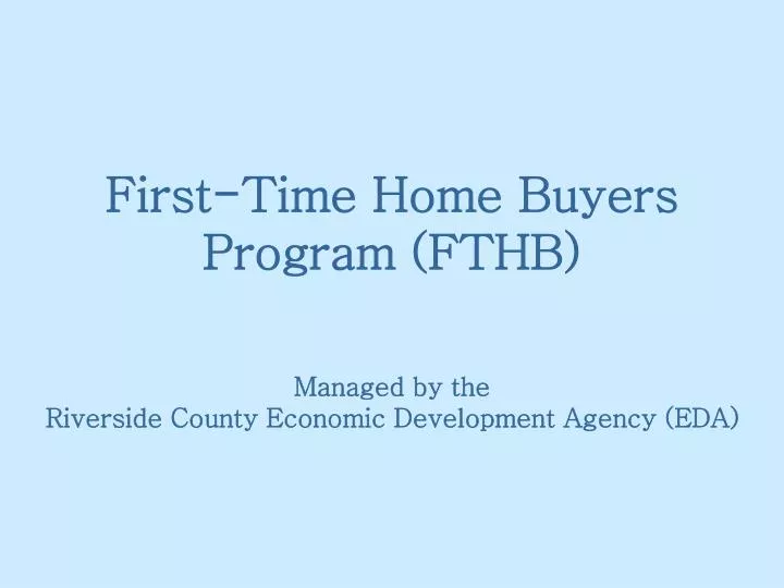 first time home buyers program fthb