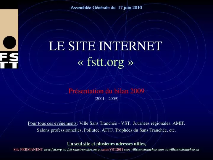 le site internet fstt org
