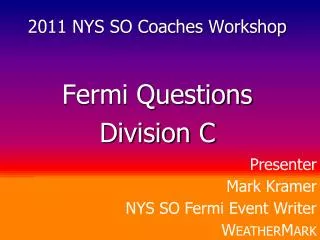 2011 NYS SO Coaches Workshop